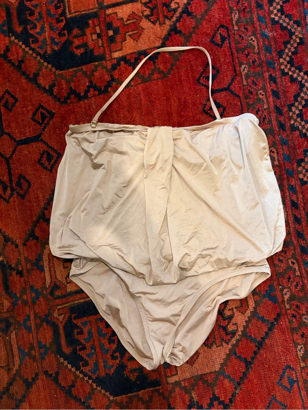 J. Crew Beige Strapless Bandeau Tankini with Removable Strap